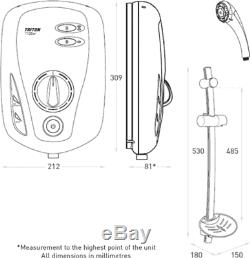 Triton T100xr 10.5kw Electric Shower White & Chrome SP1001XR Modern 5 Spray Head