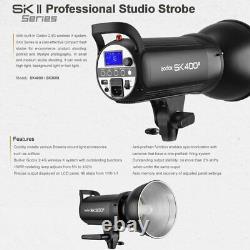 UK 800w 2x Godox SK400II 400W 2.4G Studio Flash Strobe Light Head +95cm Softbox