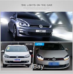 UK For VW Golf 6 MK6 LED DRL Headlight GTI/GTD 08-13 Sequential Head Lights RHD