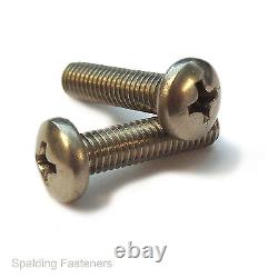 UNC A2 Stainless Steel Pan Phillips Head Machine Screws 2,4,6,8,10,12,1/4,5/16