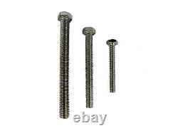 UNC Stainless Steel Screws Hex Head A2 Fully Threaded 1/4, 5/16, 3/8, 7/16, 1/2