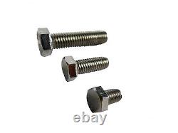 UNC Stainless Steel Screws Hex Head A2 Fully Threaded 1/4, 5/16, 3/8, 7/16, 1/2