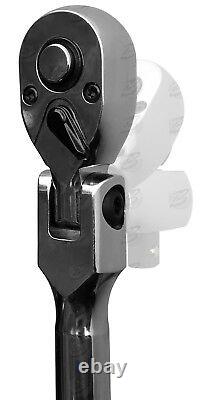 US. PRO 3/8 Dr 72T Tooth Flexi Head Flexible Extendable Sockets Ratchet Handle
