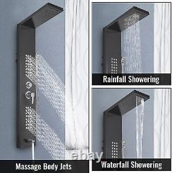 VEVOR 5 In1 Shower Column Tower Panel With Twin Heads Resort Tub Spout Body Jets