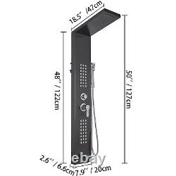 VEVOR 5 In1 Shower Column Tower Panel With Twin Heads Resort Tub Spout Body Jets