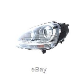 VW Golf Mk5 2003-2009 Black R32 Style Head Light Lamp Pair Left & Right