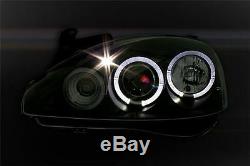 Vauxhall Corsa C 00-06 Black Angel Eye Halo Projector Head Lights Lamps Pair New