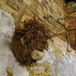 Voyage Maison Wall Mounted Wooden Highland Cow Head
