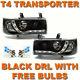 Vw T4 Transporter 90-03 Short Nose Black Drl Devil Eye R8 Head Lights Lamps New