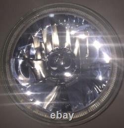 WHITE 7 Round LED Ring Halo Angel Eye Headlights Head Lights H4 Semi Sealed