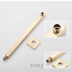 Wall Mount Brushed Gold Bathroom Shower Faucet System 12''Shower Head Mixer Set