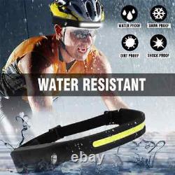 Waterproof LED COB Headlamp Powerful Head Torch USB Rechargeable Headlight Band