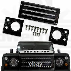 XS Front grille+head lamp surrounds for Land Rover Defender black silver