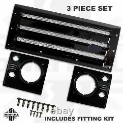 XS Front grille+head lamp surrounds for Land Rover Defender black silver