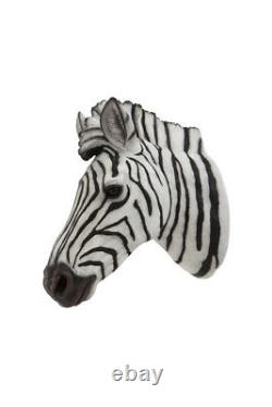 Zebra Head African Wild Animal Wall Black and White Hanging 3D Art